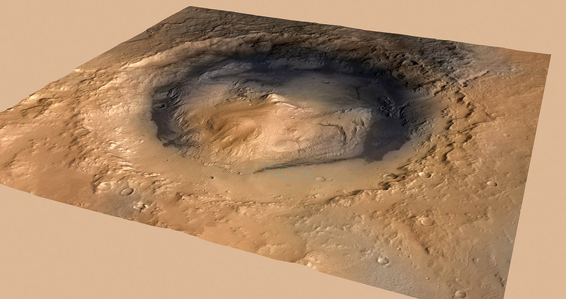 Illustration for article titled Todo el cráter de Marte que explora Curiosity fue un enorme lago